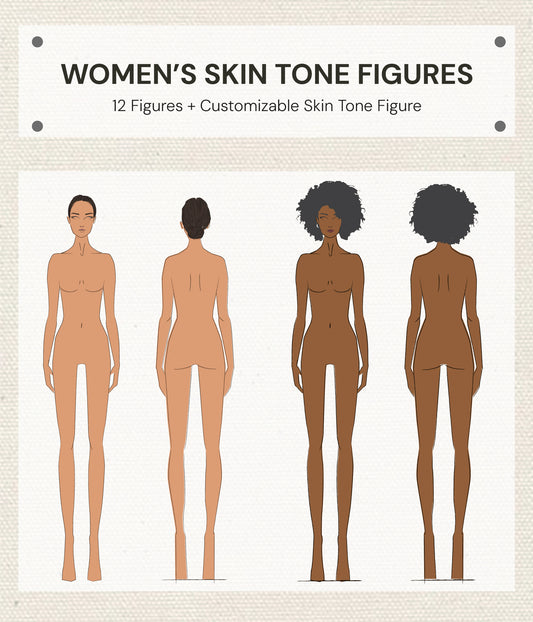 DESIGNER WOMEN'S SKIN TONE FIGURES - 12 Preset Figures + Customizable Figures