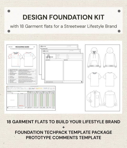 DESIGN FOUNDATION KIT with Streetwear Lifestyle Technical Garment Flats