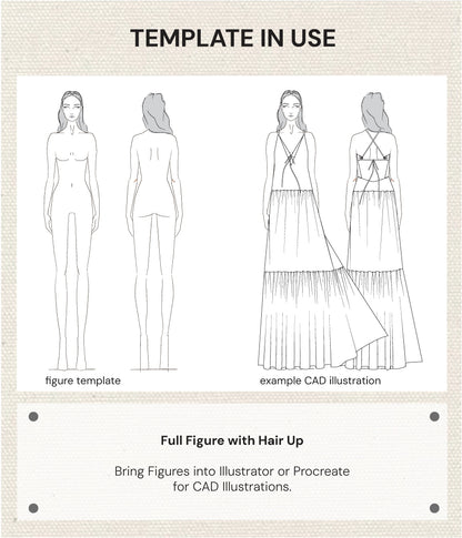 DESIGNER WOMEN'S SKETCH TEMPLATE - Women's Figure Croquis Templates