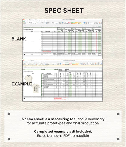 FOUNDATION TECHPACK TEMPLATE with Spec Sheet & Measuring Guide